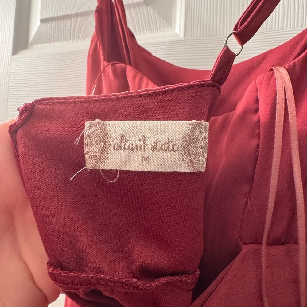 Altar'd State Burgundy Spaghetti-Strap Midi Dress - Picture 3 of 4